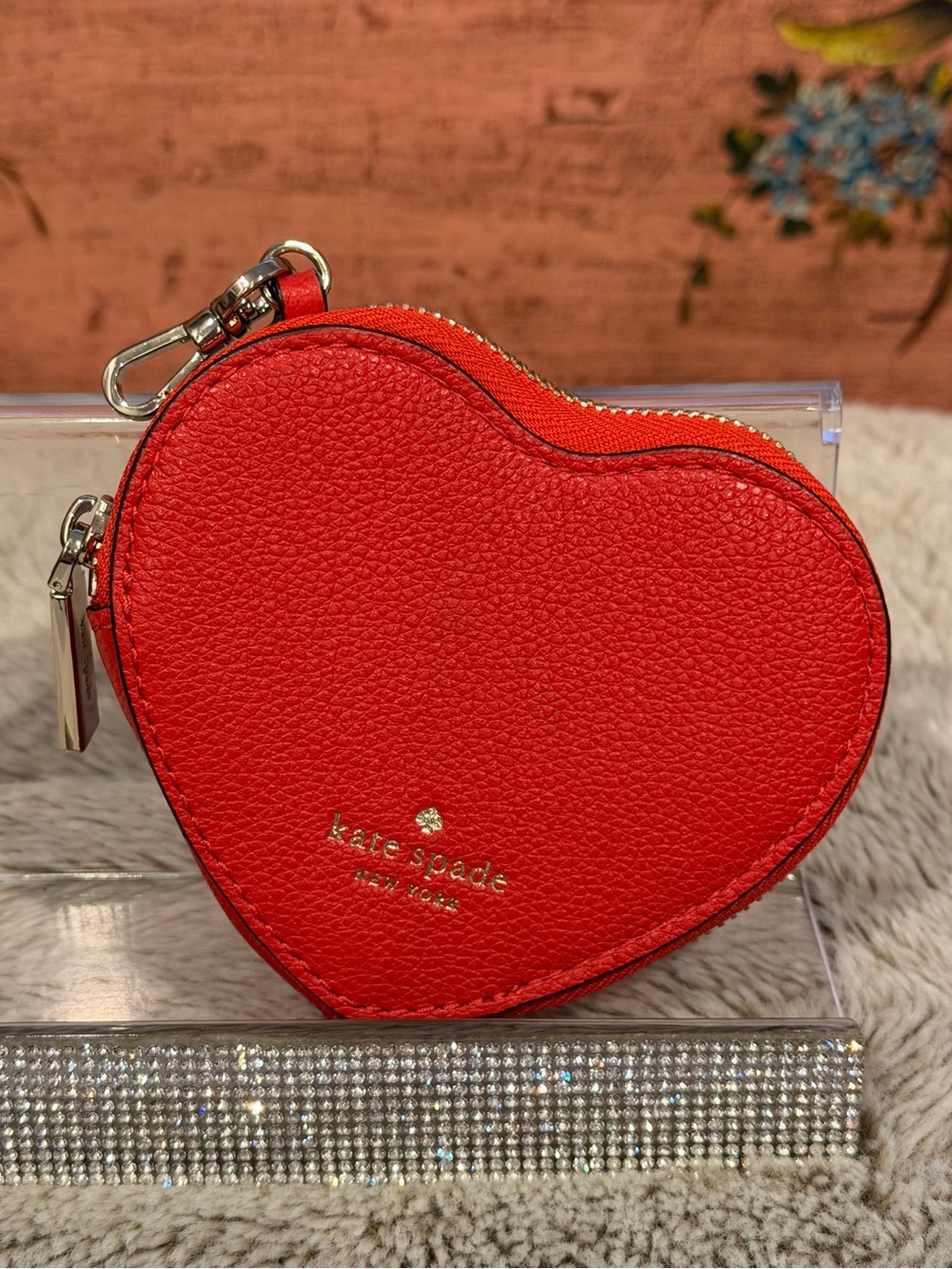 kate spade Red Heart Coin Pouch Bag Charm
